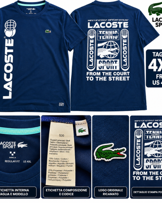 🔥 Lacoste Sport Originale 4XL – Blu Navy – Usata