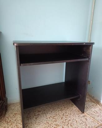 Scrivania porta PC salvaspazio nera con ripiano ta