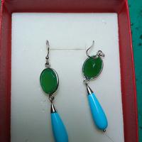 orecchini argento verde sfaccettata e pendol