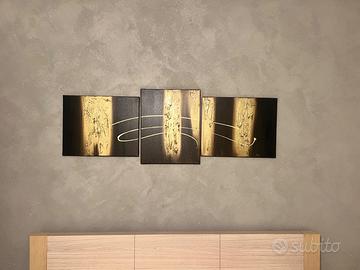 Quadro moderno astratto trittico  - dipinto a mano