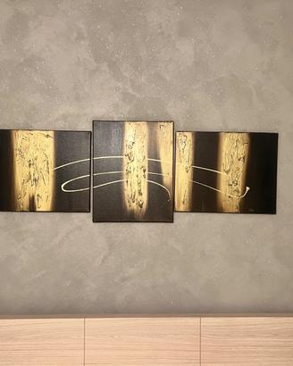 Quadro moderno astratto trittico  - dipinto a mano