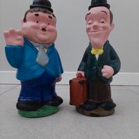 statuette in gesso Stanlio e Ollio