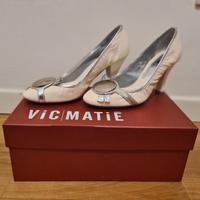 Decollete pelle Vic Matie bianco argento numero 35