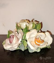 Composizione Ceramica Fiori cm 23 x 23 x H 13