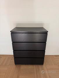 Cassettiera Ikea Malm nero