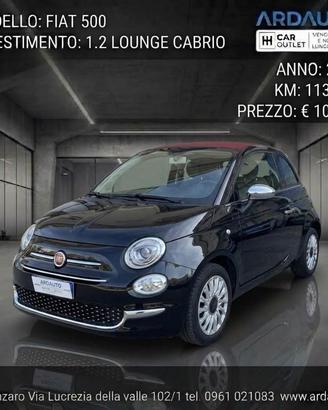 Fiat 500 Cabrio 1.2 Lounge Gpl 69 cv M.Y 2017