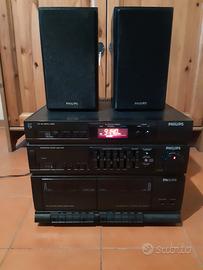 Impianto stereo vintage digitale Philips con casse