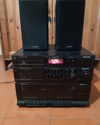 Impianto stereo vintage digitale Philips con casse