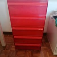 Cassettiera kartell 5 cassetti con rotelle