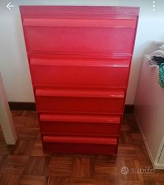 Cassettiera kartell 5 cassetti con rotelle