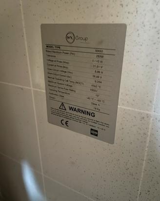 Pannello solari 280w