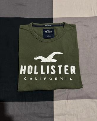 T-shirt Hollister verde militare uomo taglia L