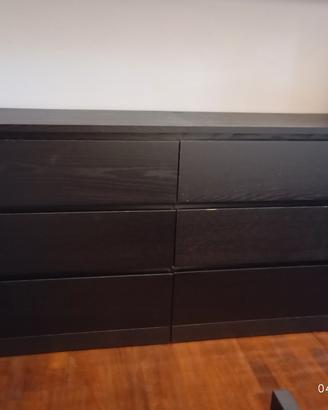 Cassettiera Ikea legno marrone scuro 