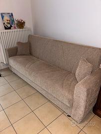 Divano letto 3 posti color tortora