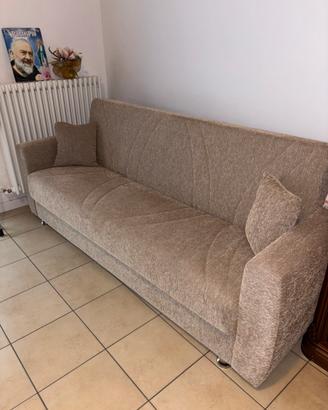 Divano letto 3 posti color tortora