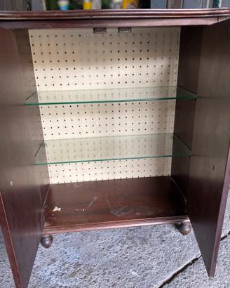 Mobile da 1 metro altezza a  2 ande 2 mensole vetr