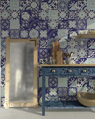 Piastrella 21,6x21,6 Colors Panarea Blu Mix Savoia