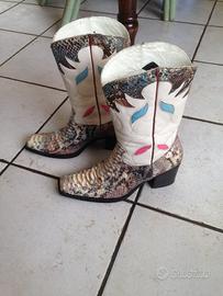 Stivaletti vintage in pitone e capretto