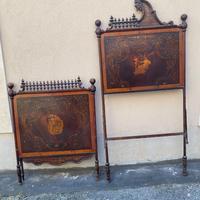 Letto antico in ferro battuto dipinto a mano.