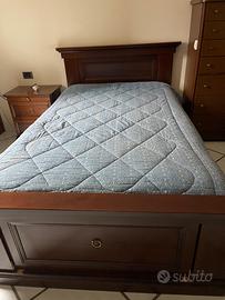 Letto in legno noce + materasso una piazza e mezzo