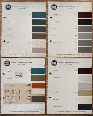 Campionario colori auto epoca Dkw Audi auto union