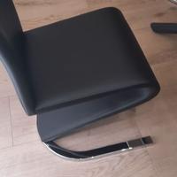 Sedie moderne pelle e acciaio cromato