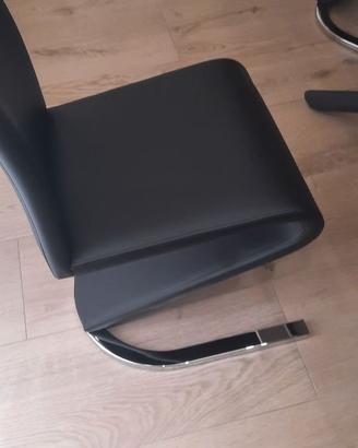 Sedie moderne pelle e acciaio cromato