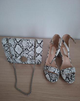 Set Primadonna Sandali 37 tacco medio e borsetta