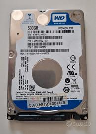 HD 500 GB WD per notebook.