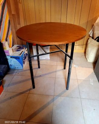 Tavolo Tavolino legno struttura ferro allungabile
