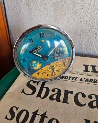 SVEGLIA RARA VINTAGE APOLLO 11 SPACE AGE 1969