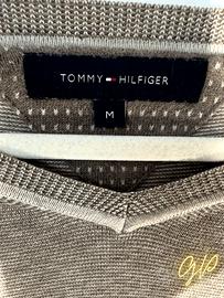 Maglione Tommy Hilfiger beige a righe bianche - M
