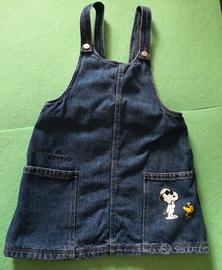 Salopette gonna jeans denim bimba taglia 3/4 anni