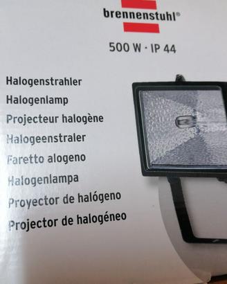 Faretto alogeno 500 Watt IP 44, Nero