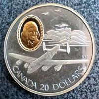monete argento cameo oro 20 dollari canadesi aviaz