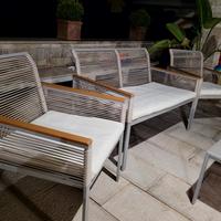 SET DIVANI DA GIARDINO CON TAVOLINO