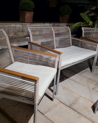 SET DIVANI DA GIARDINO CON TAVOLINO