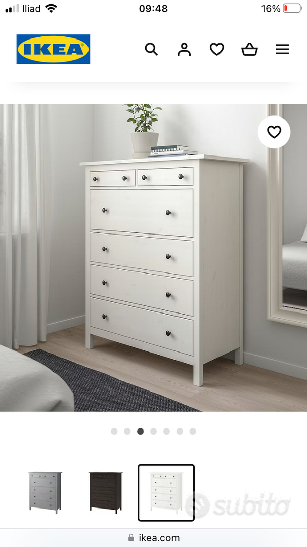 Cassettiera Hemnes Ikea (con pomelli bianchi) - Arredamento e Casalinghi In  vendita a Roma