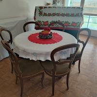 Tavolo da pranzo ovale allungabile con 6 sedie