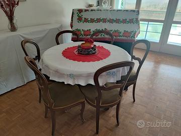 Tavolo da pranzo ovale allungabile con 6 sedie