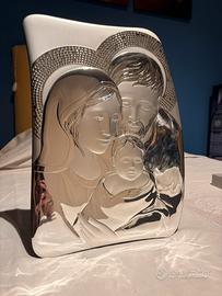 Quadro in argento con sacra natività