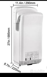 Asciugamani Elettrico a Lama d'Aria Calda da 2000W