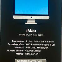 iMac Retina 5K, 27-inch, 2020