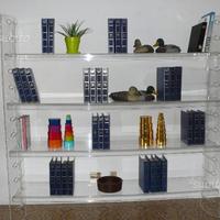 Libreria Plexiglass Acciaio Scaffale Trasparente V