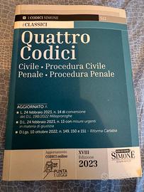Quattro Codici civile penale e procedure –  2023
