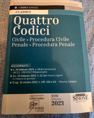 Quattro Codici civile penale e procedure –  2023
