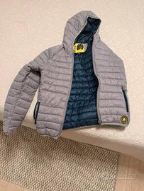 Piumino leggero con cappuccio -Taglia L Grigio Blu