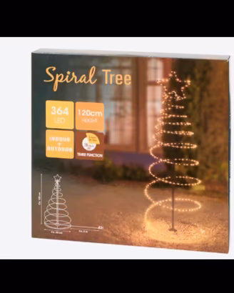 Albero di Natale LED a spirale Ø 40x120 cm 