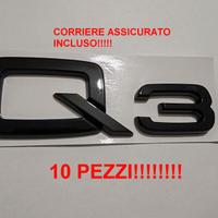 10 PEZZI STEMMA Q3 NERO LUCIDO IN ABS ADESIVI !!!!