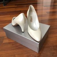Scarpe décolleté bianche in pelle